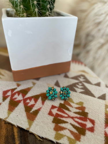 small turquoise clay earrings